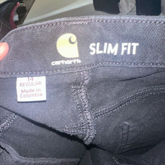 Carhartt Women’s 14 Regular Black Utility Slim Fit Jeans Pants - Picture 5 of 6